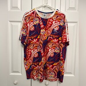 Adidas Men's Vibrant Red and Blue Tee